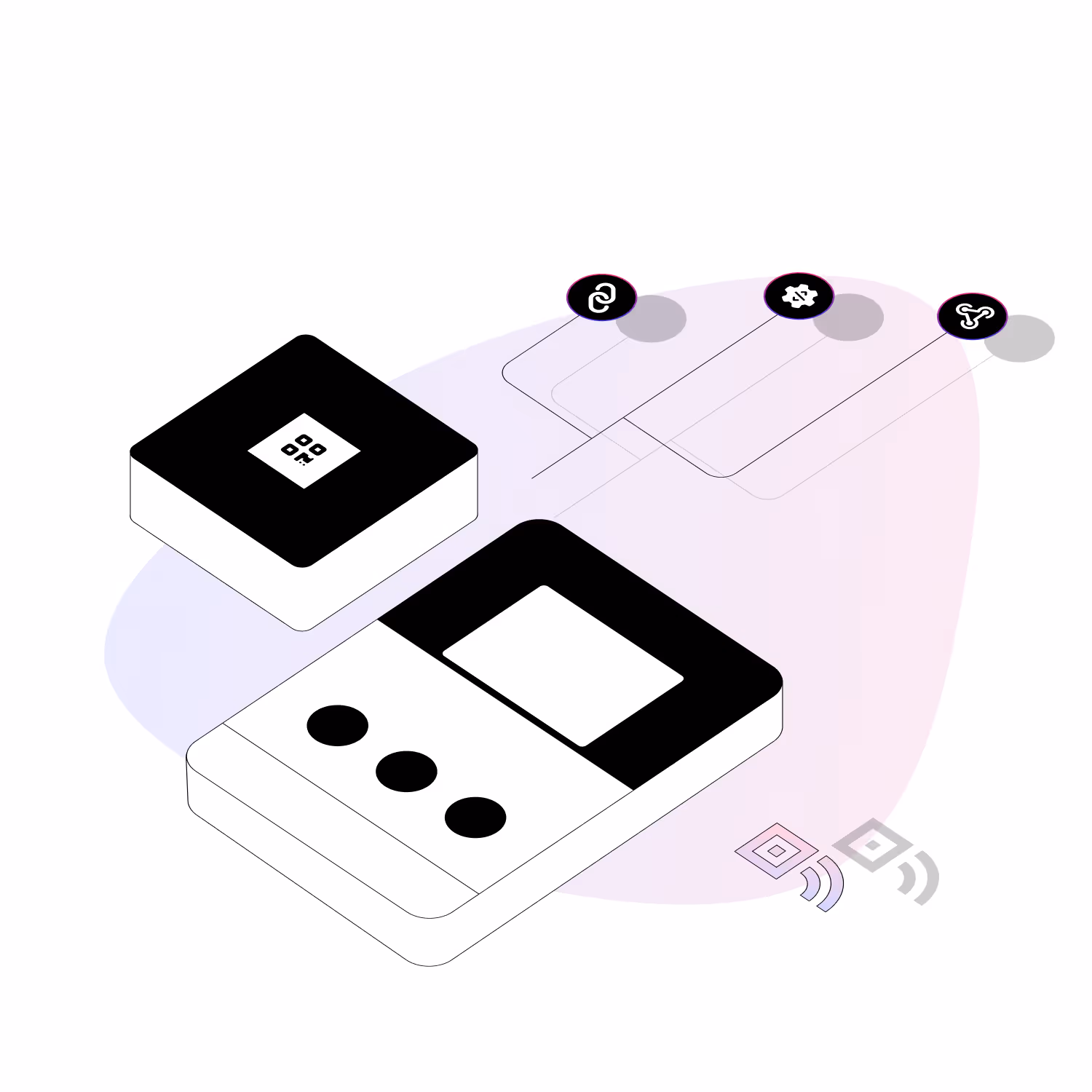 An illustration showcasing on-site data routing from TaqtOne to Ubiqod 