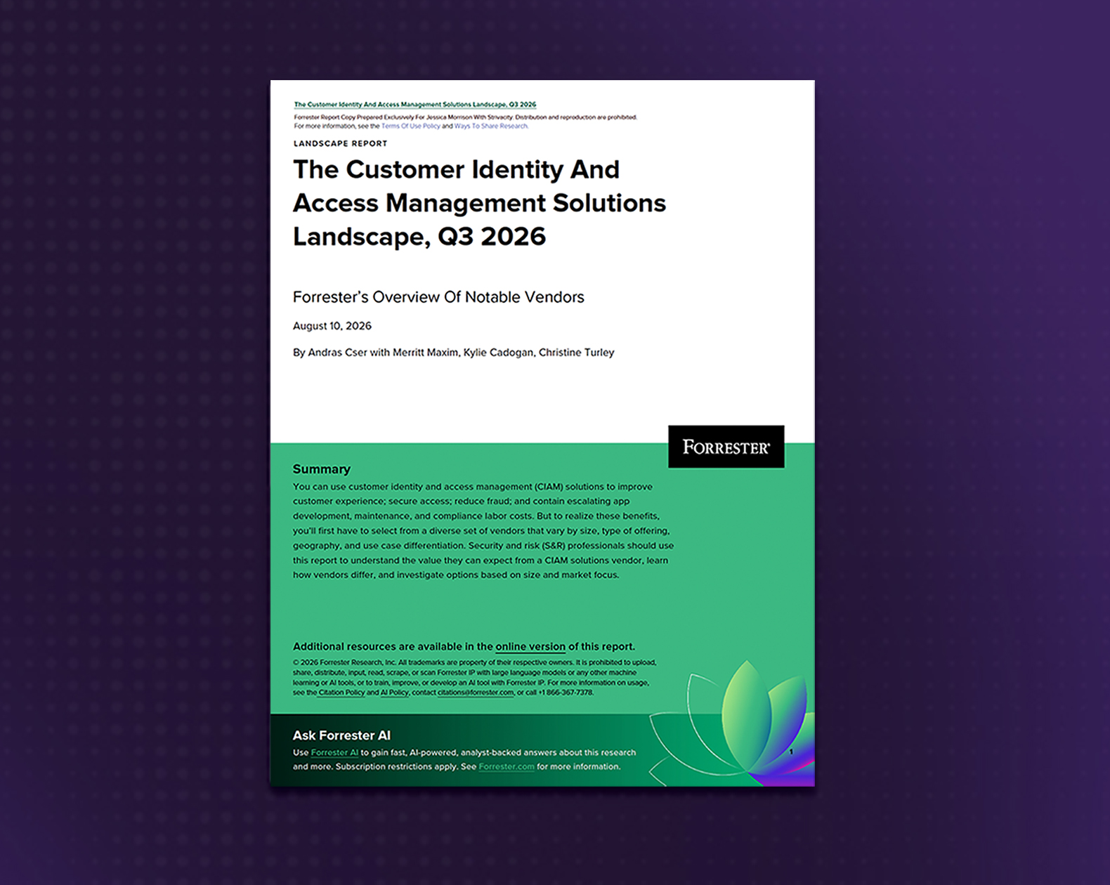 Strivacity named a notable vendor in Forrester's 2026 CIAM Landscape Report