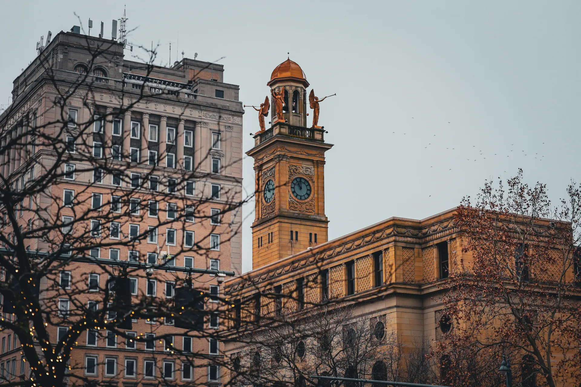 A view of the courthouse tower from downtown Canton, Ohio