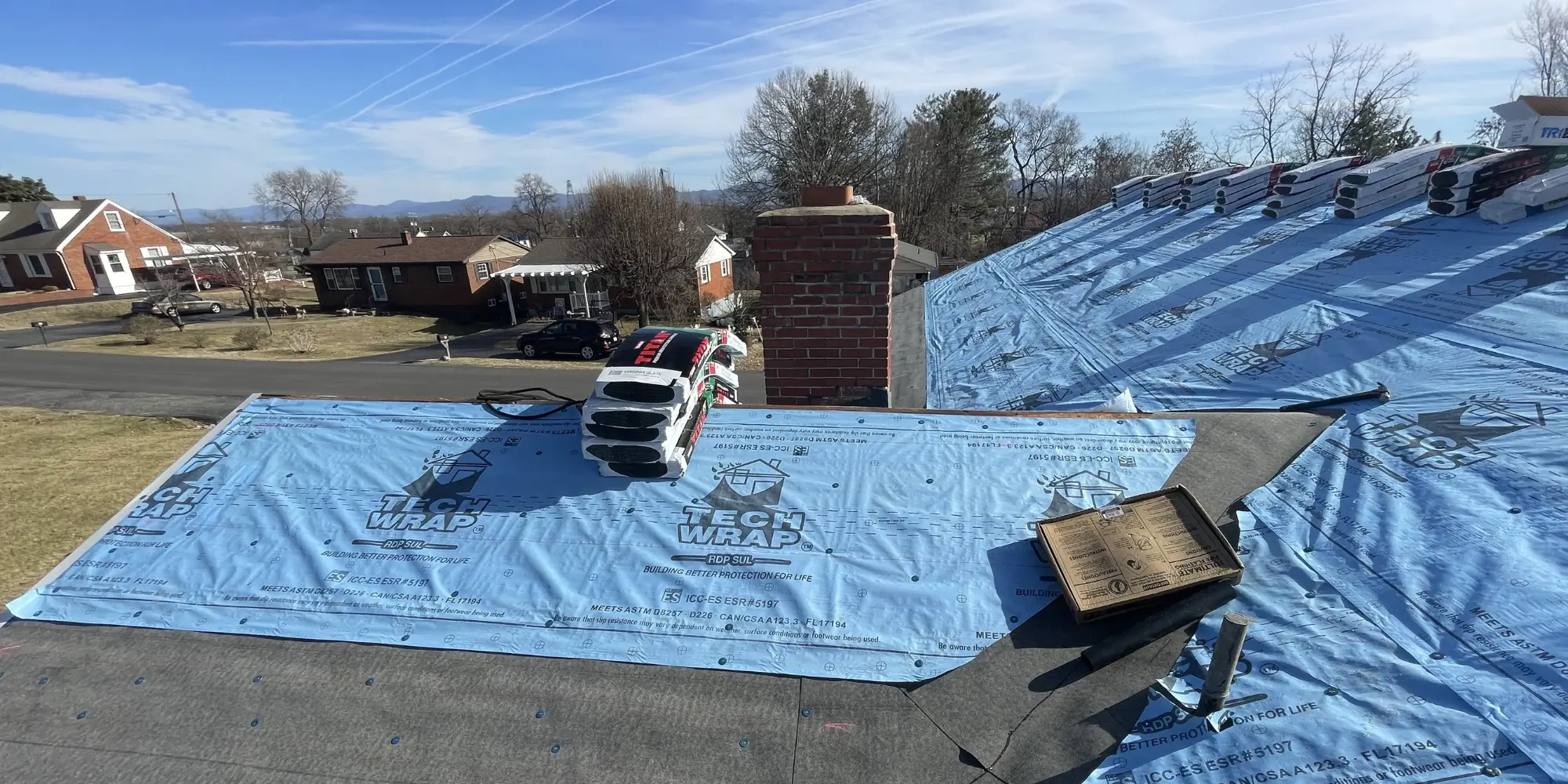 Ice and water with synthetic paper installed before the shingles go on the roof
