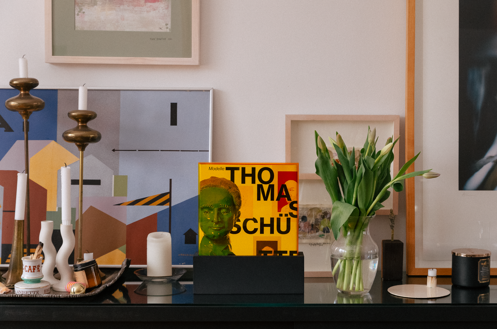 Thomas Schutte book, in its case on a tabletop