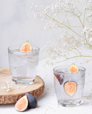 Photo of two glasses and figs