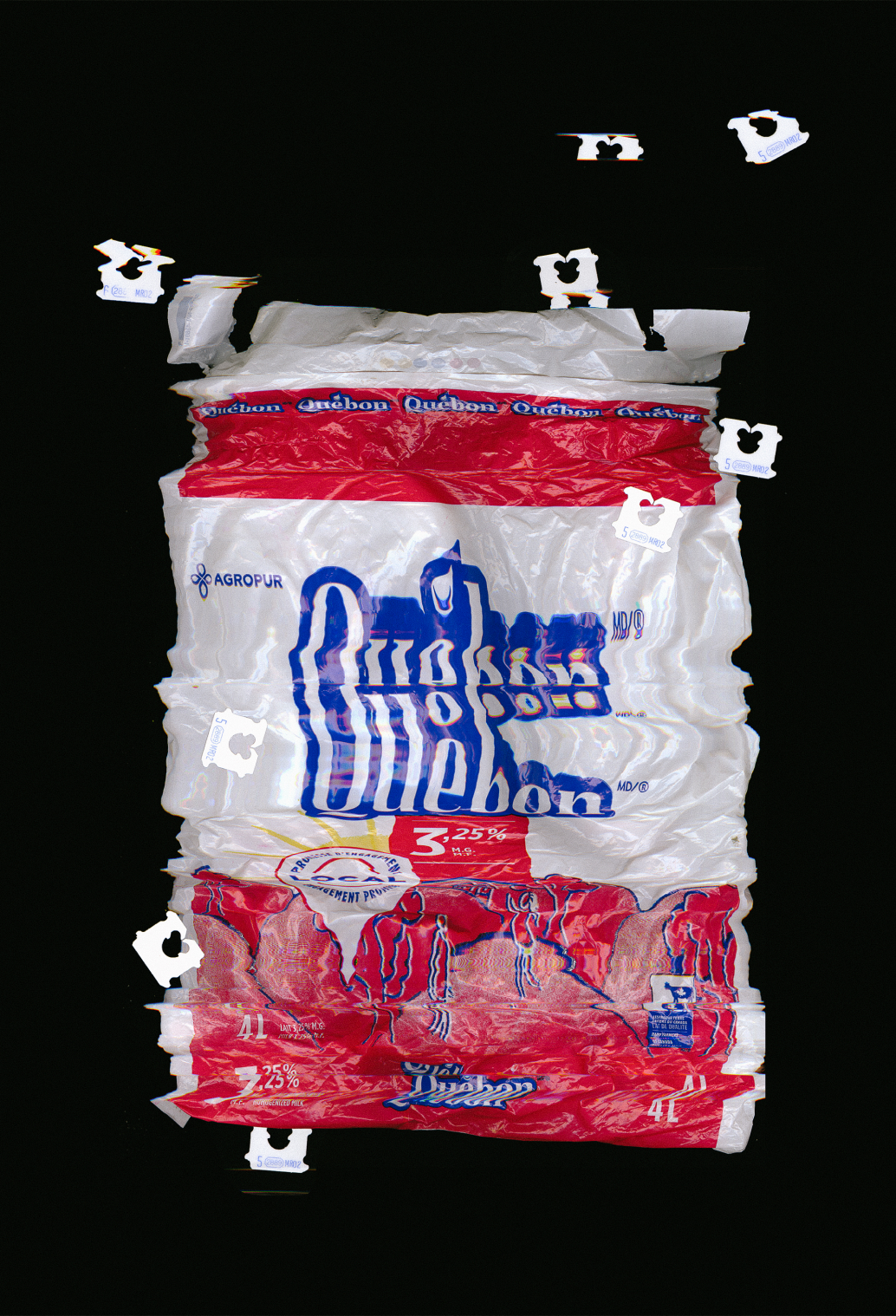 Scan of milk bag and bread tags