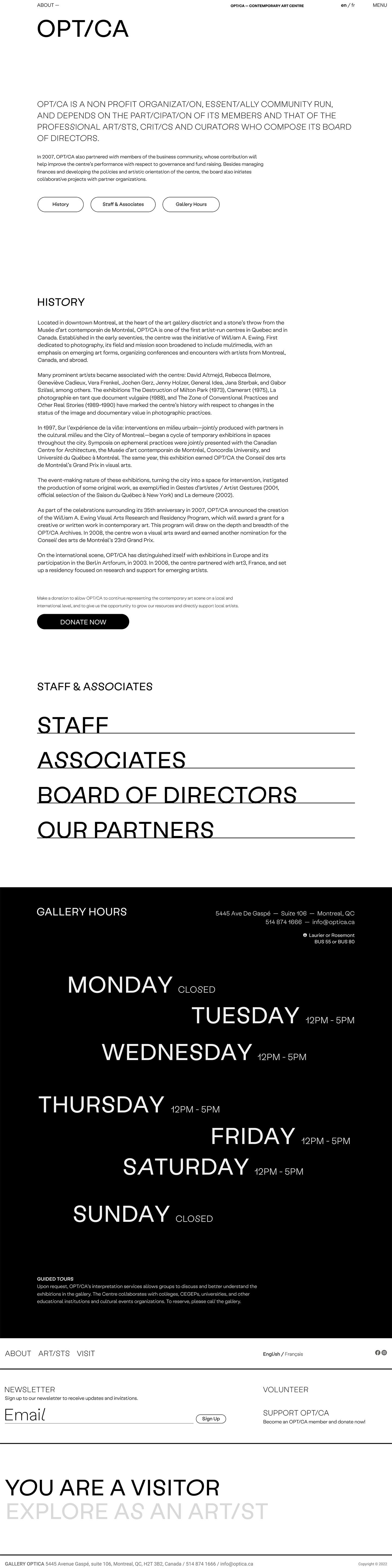 OPTICA Desktop About page