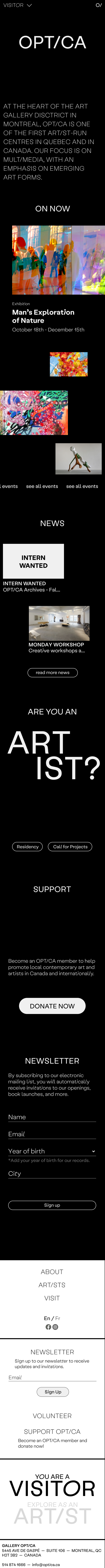 OPTICA Mobile home page