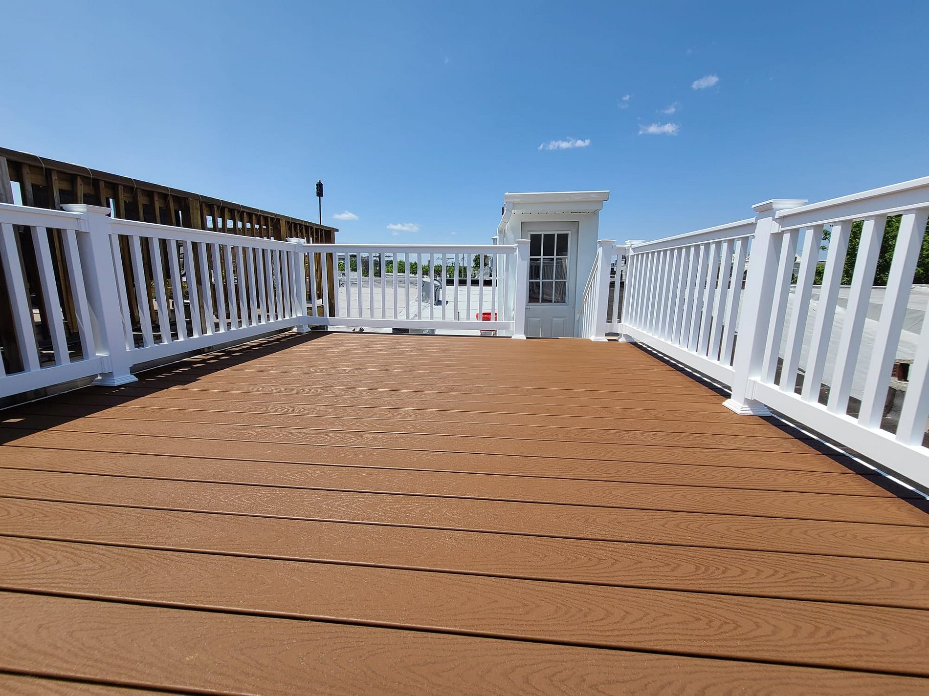 roof top decking with clear skies