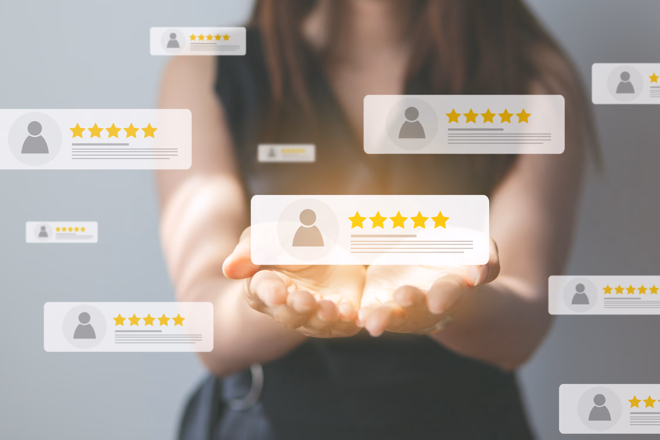 testimonials in someones hands