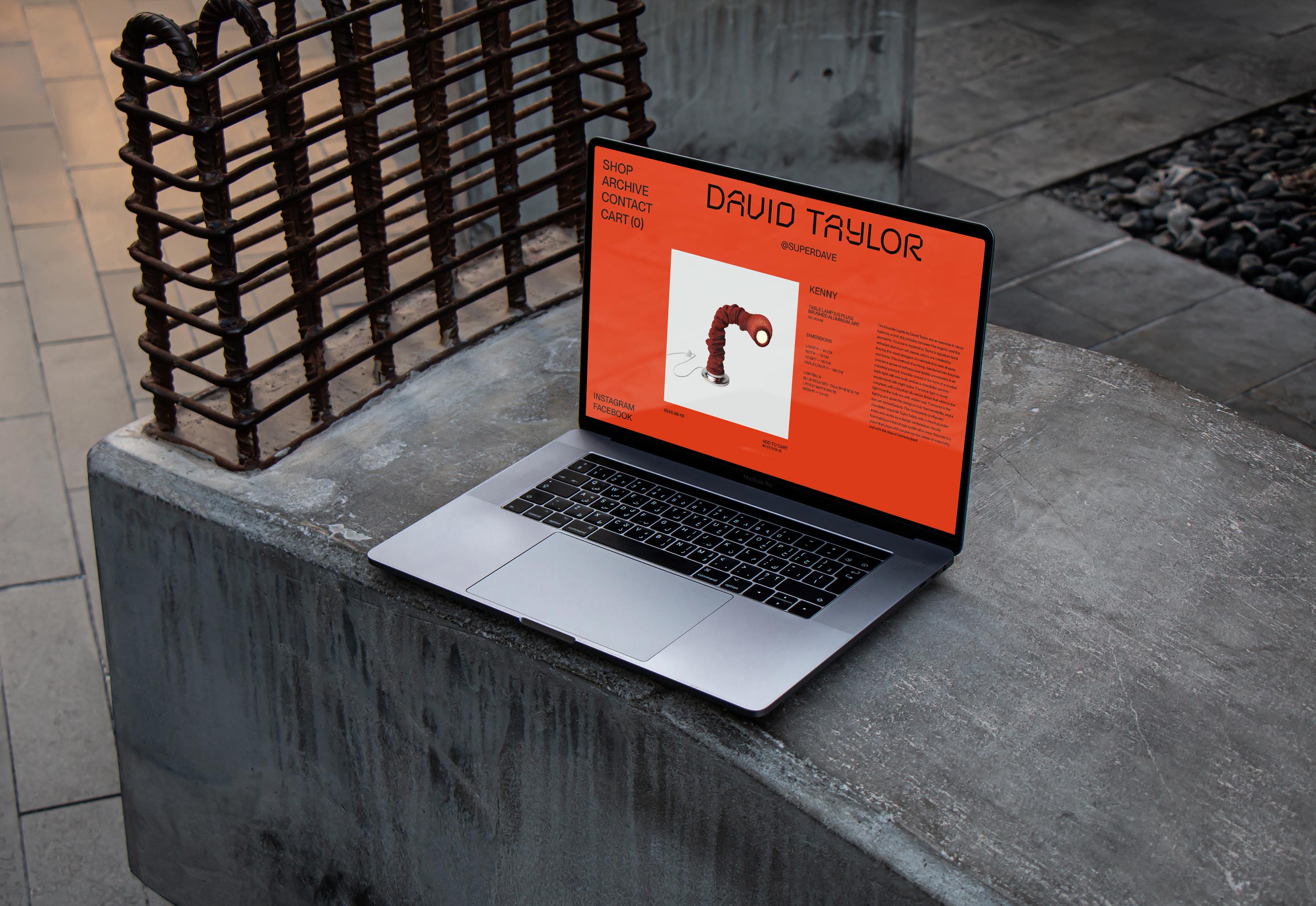 David Taylor's website opened on a laptop.