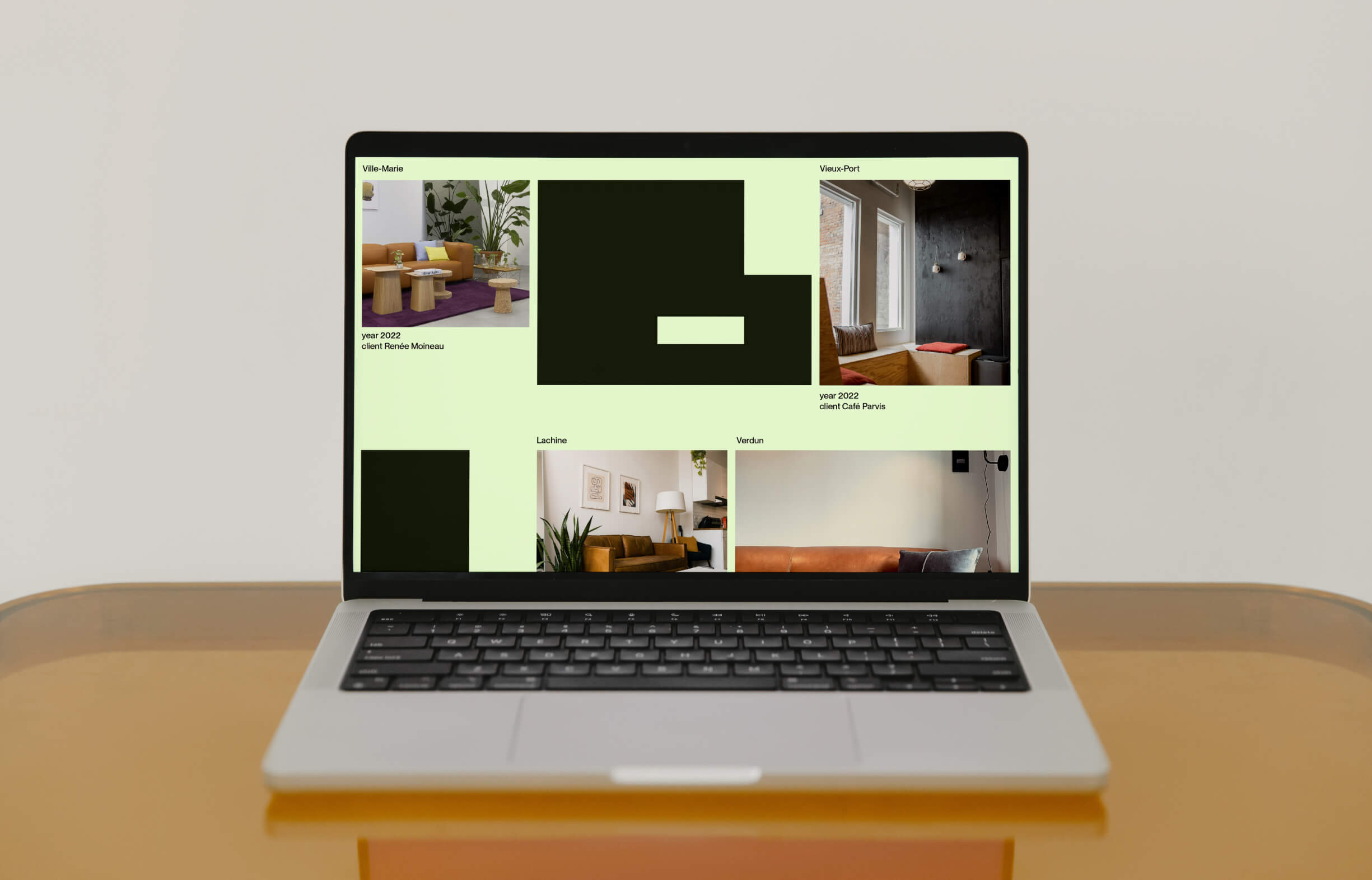 The archive section for Bloc Atelier's website