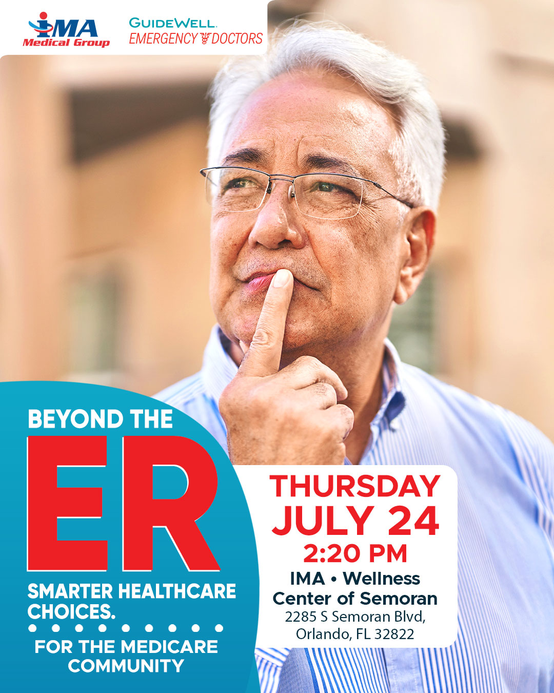 Medicare community—you’re invited to an empowering event presented by IMA Medical Group and GuideWell Emergency Doctors!

Join Dr. Tomas Ferrer and Dr. Zuheily Rodriguez for a powerful conversation ab