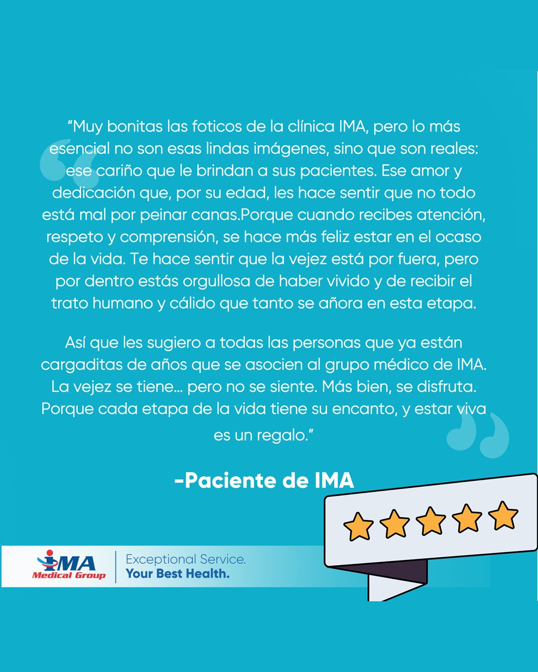 Our guiding compass is always how we make our patients feel.

"The photos of the IMA clinic are very beautiful, but what’s most essential isn’t just those lovely images — it’s that the love and care t