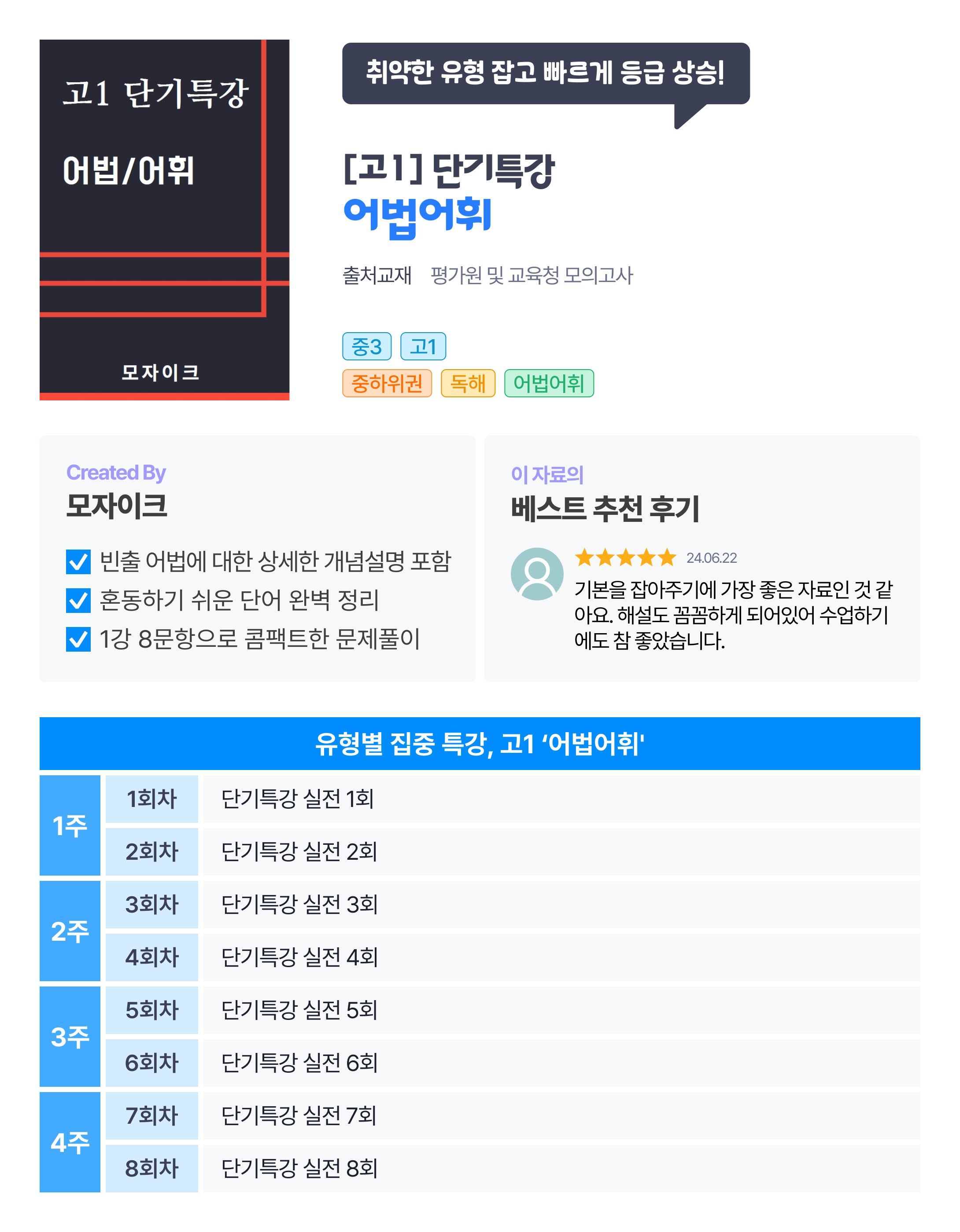 취약한 유형 잡고 빠르게 등급 상승!