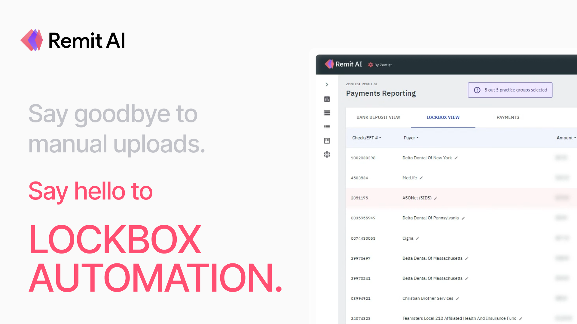 Discover how Remit AI's Lockbox Payment View revolutionizes dental insurance billing and RCM for dental practices. Automate lockbox reconciliation, eliminate payment delays, and streamline your revenue cycle management today.