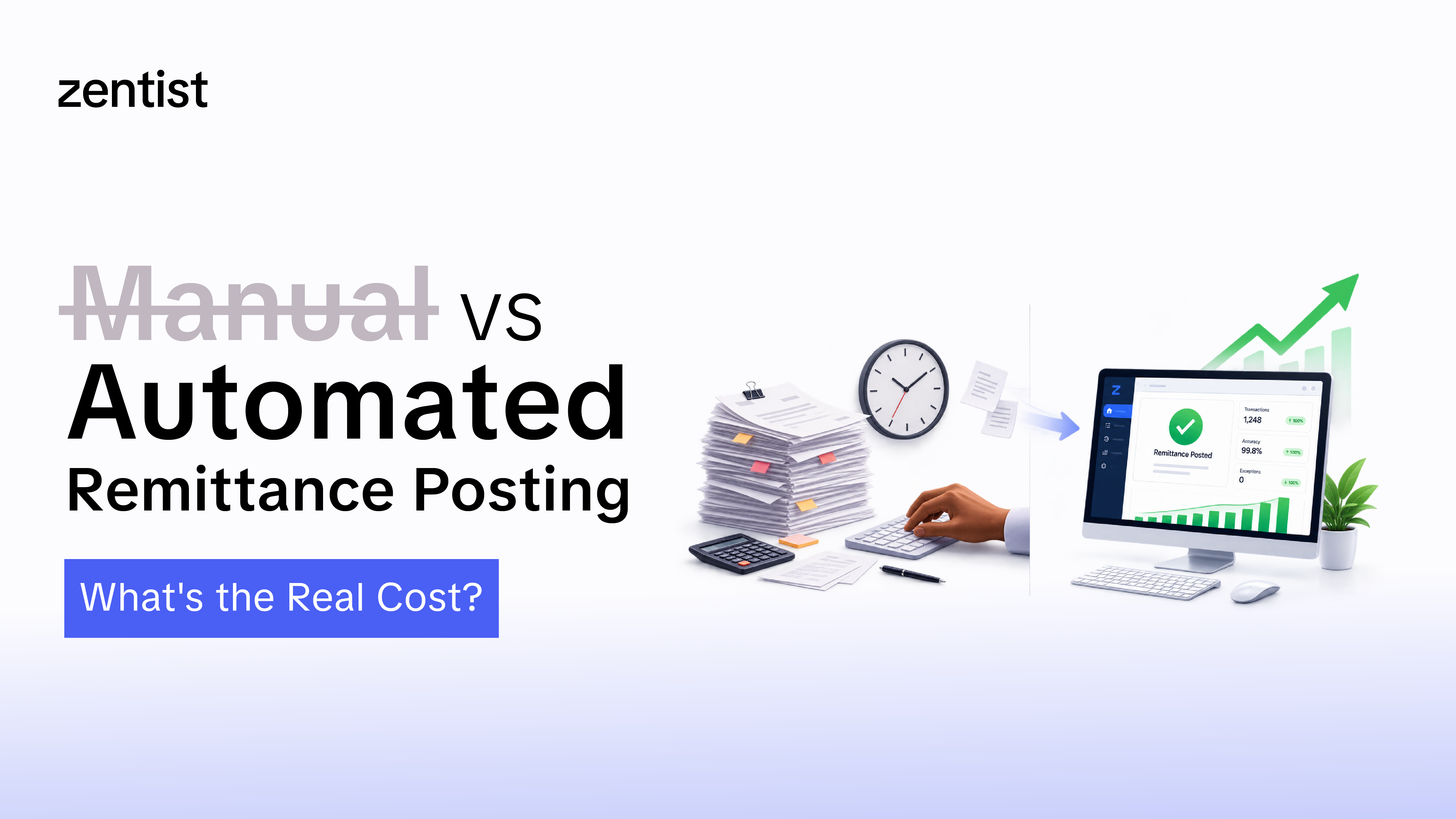 Manual remittance posting costs dental practices more than staff time. Here is a data-backed breakdown of what manual posting actually costs and what automated posting delivers in return.