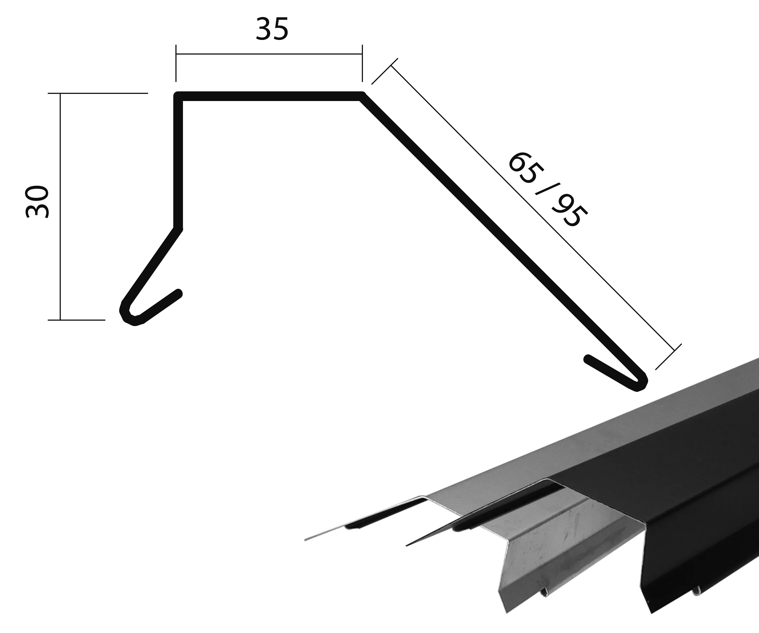Barge Board Cap with angled edge