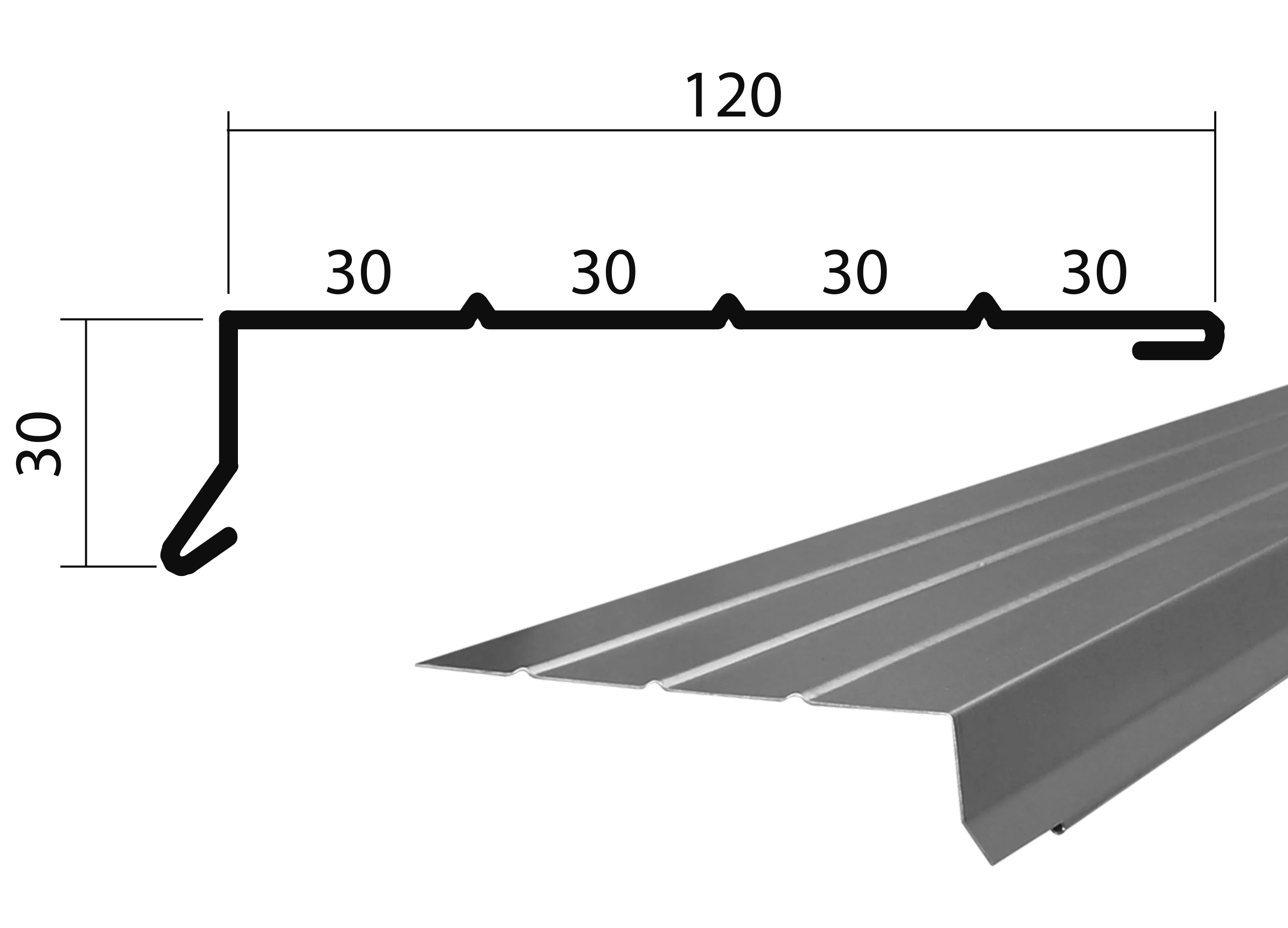 Barge Board Cap with 4 corner cut-outs