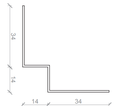 Datablad Indvendig hjørneprofil 36x14x14x36