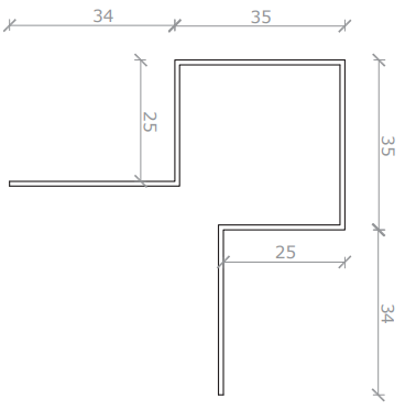 Datablad Hjørneprofil 25x35x35x25