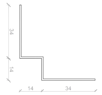Data sheet Internal corner profile 34x14x14x34