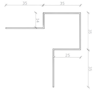 Datablad Hjørneprofil asymmetrisk