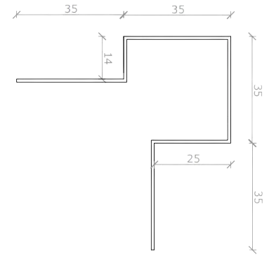 Data sheet External corner asymmetric