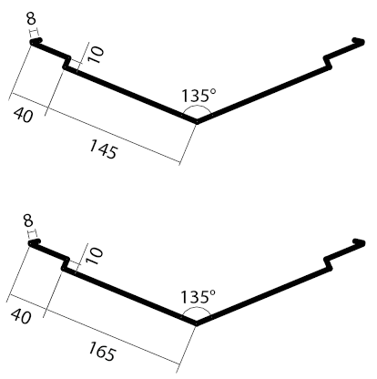 Data sheet Valley gutter with double blind fold