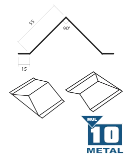 Technical drawing of a triangular molding with dimensions