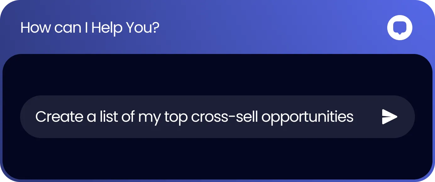 Chat window where users can prompt questions.