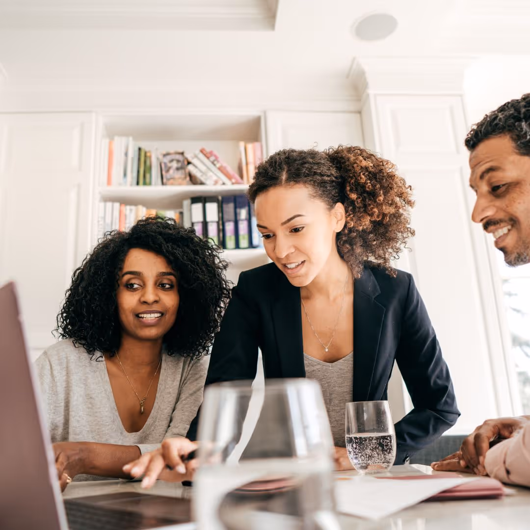 young professionals looking at paperwork