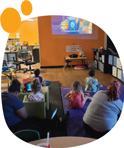 Children engaging in therapeutic school together
