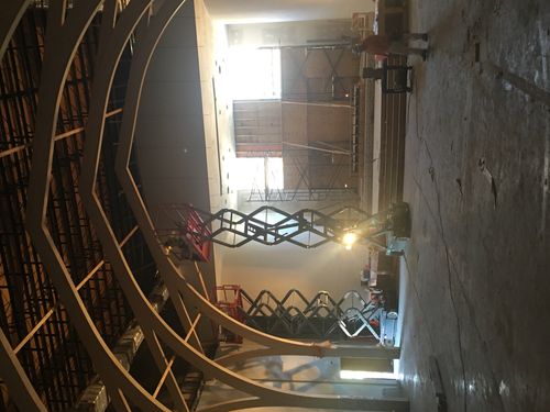 Remodeling the sanctuary at the new location.