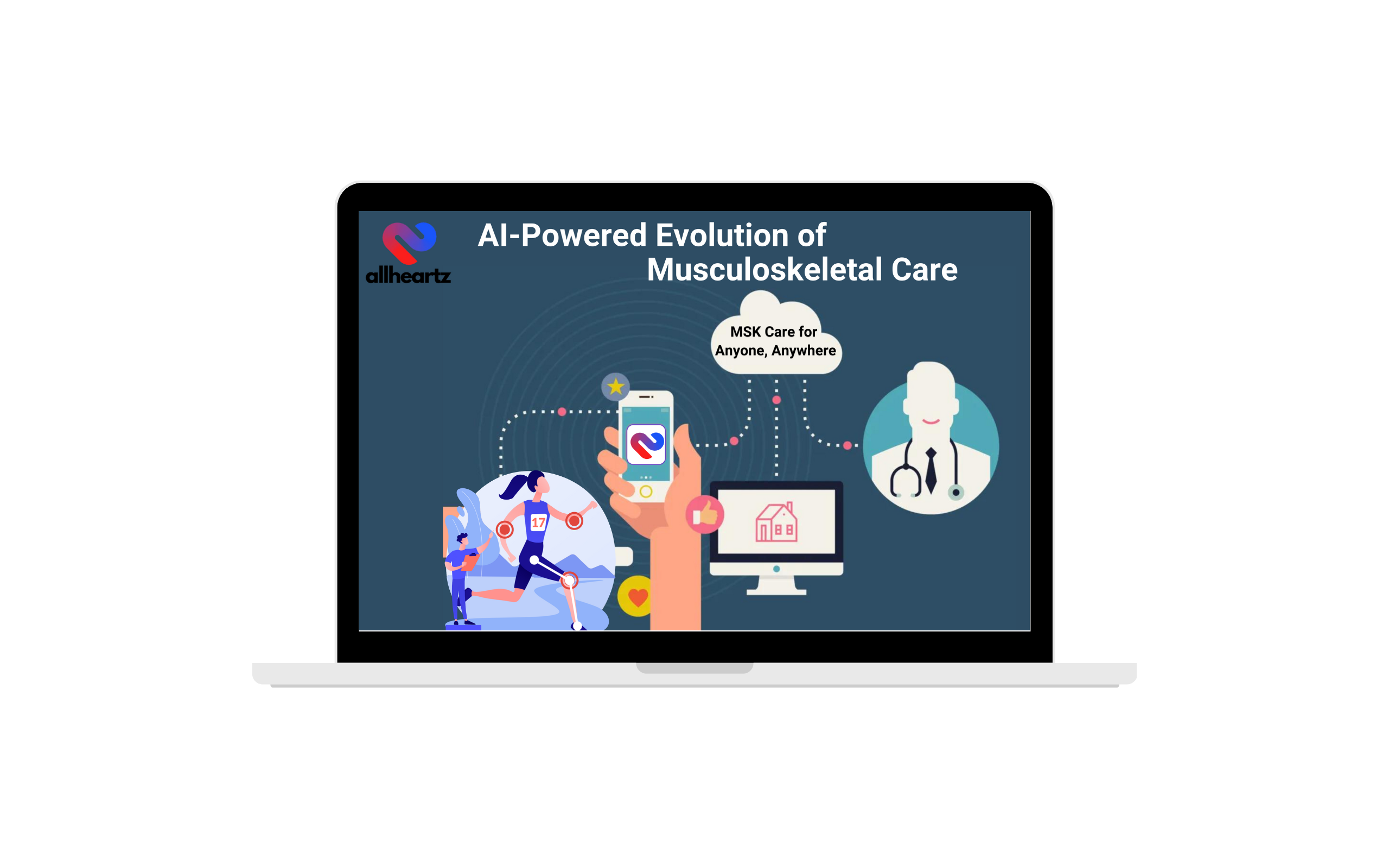 The Allheartz platform shown on a laptop