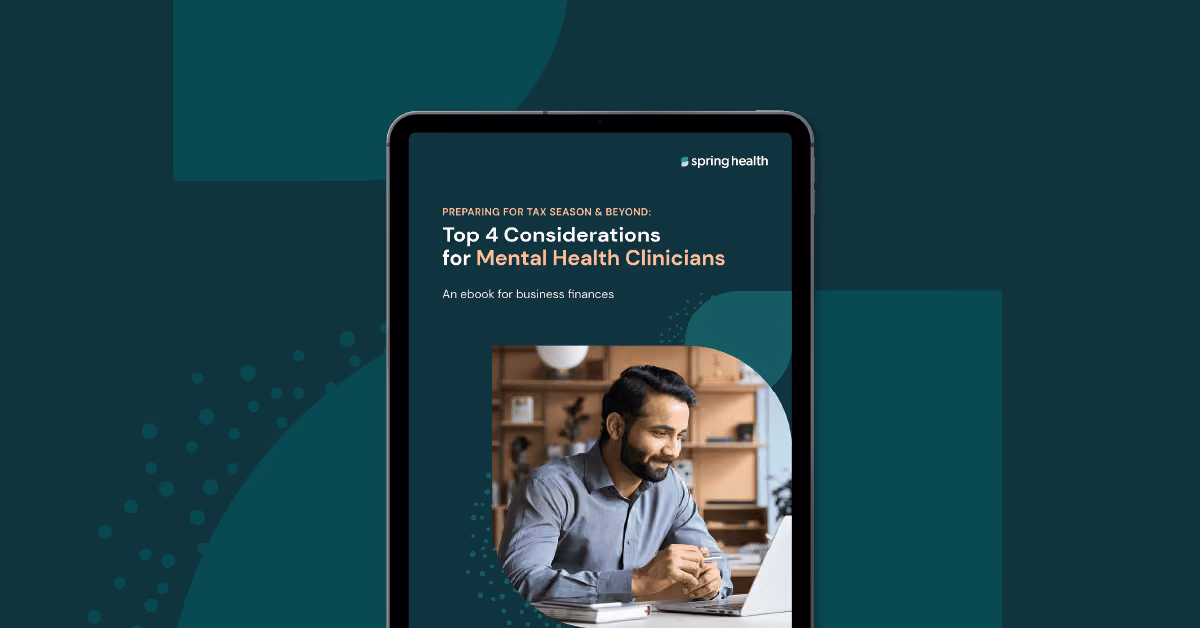 A smart tablet with the cover of a Spring Health whitepaper