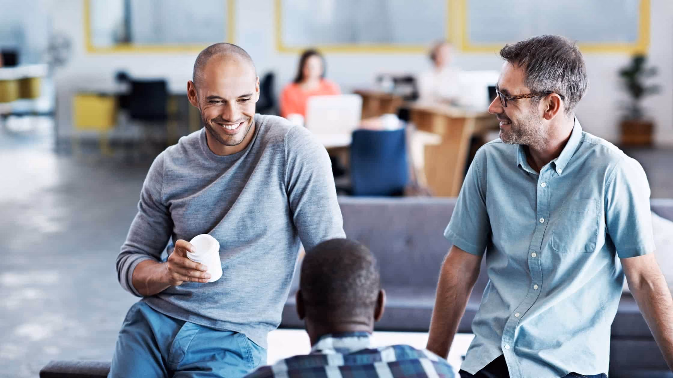 Men in the office having a conversation