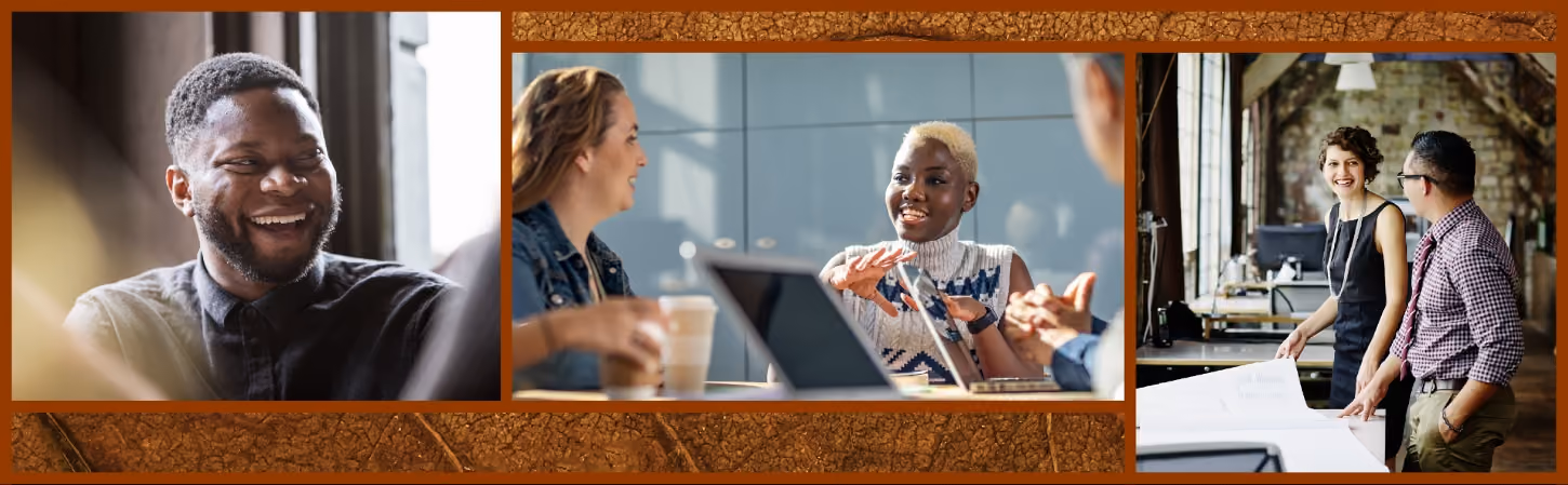Two women in deep conversation at an office meeting