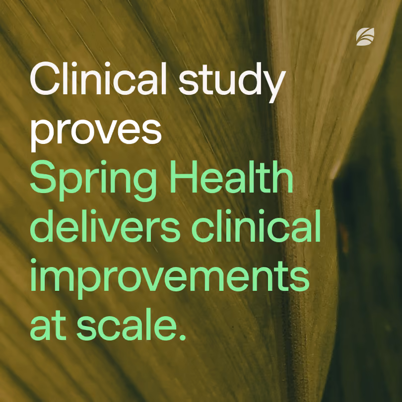 Spring Health Publishes Largest Outcomes Study Demonstrating Measurable Clinical Improvements in Mental Health Care