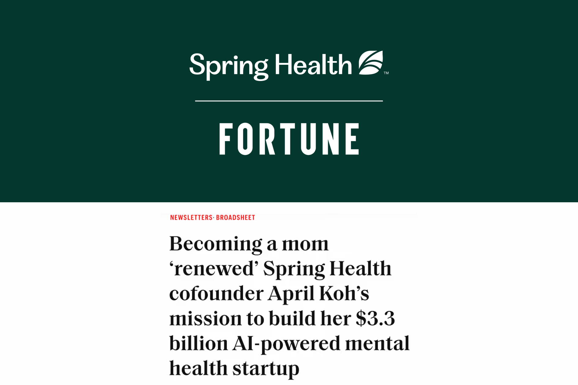 Fortune: Becoming a Mom ‘Renewed’ April Koh’s Mission to Build Her $3.3 Billion AI-Powered Mental Health Startup