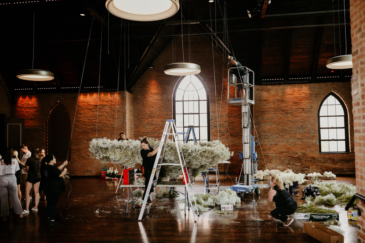 An elaborate setup underway in Adelaide Hall