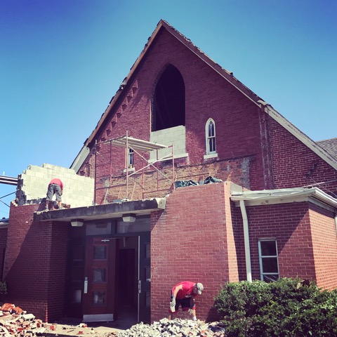 Facade removal nearly complete