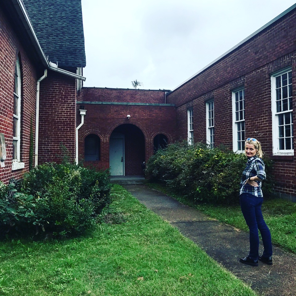 Front lawn in 2017 and the rightfully skeptical Brenda