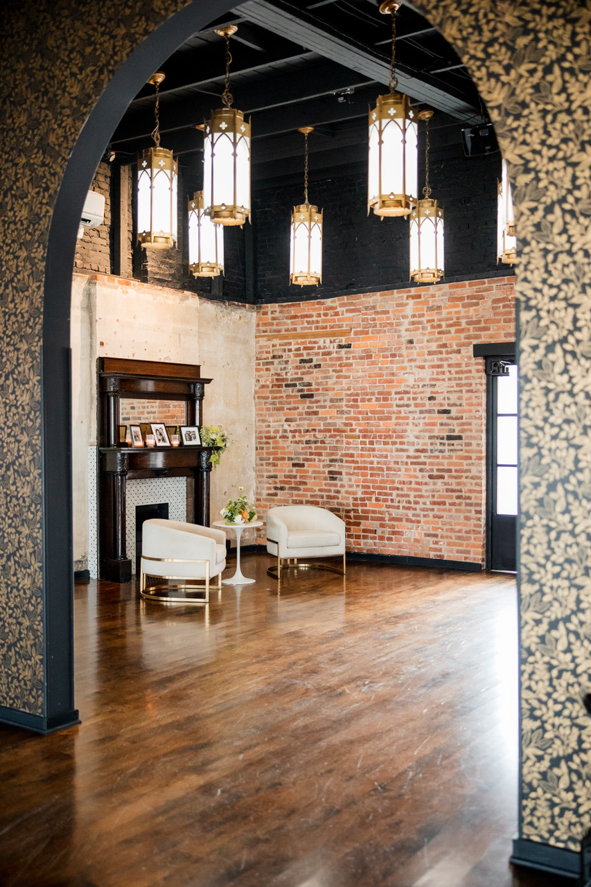 Lounge furniture and family portraits