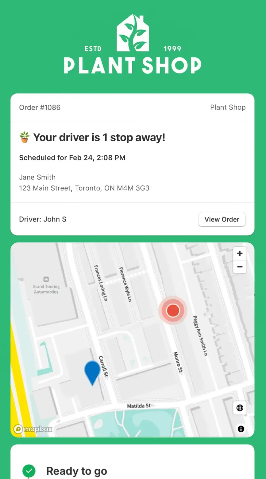 Customizable order tracking pages.