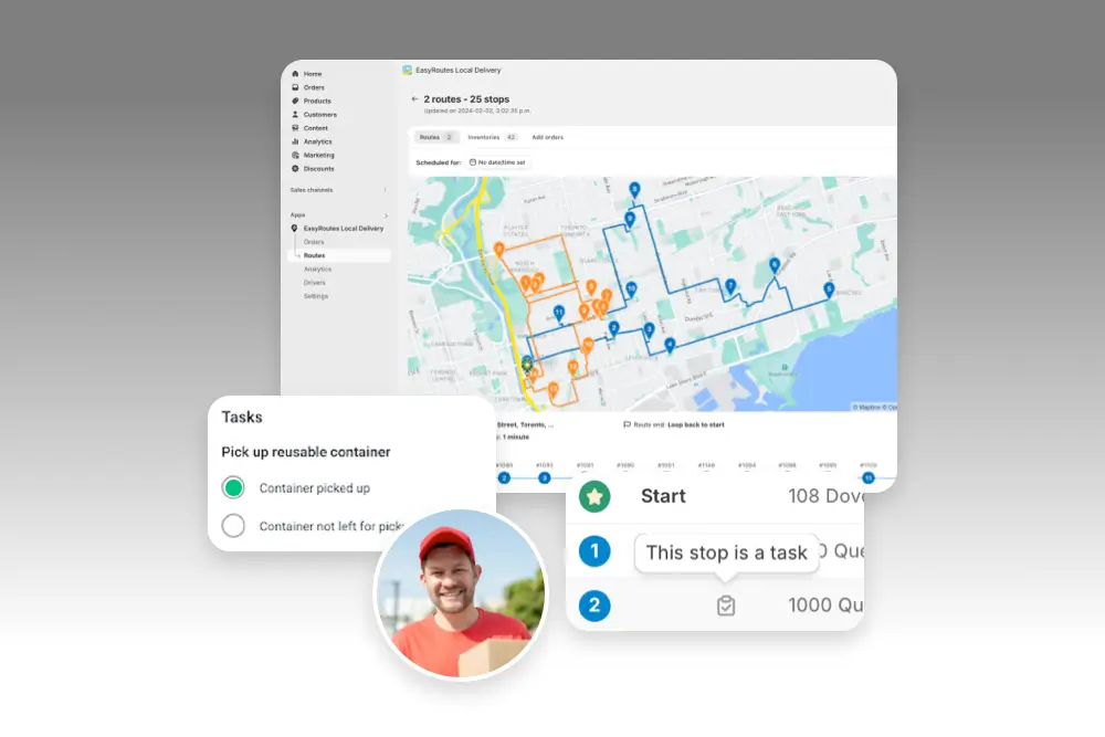 Create optimized delivery routes from your orders.