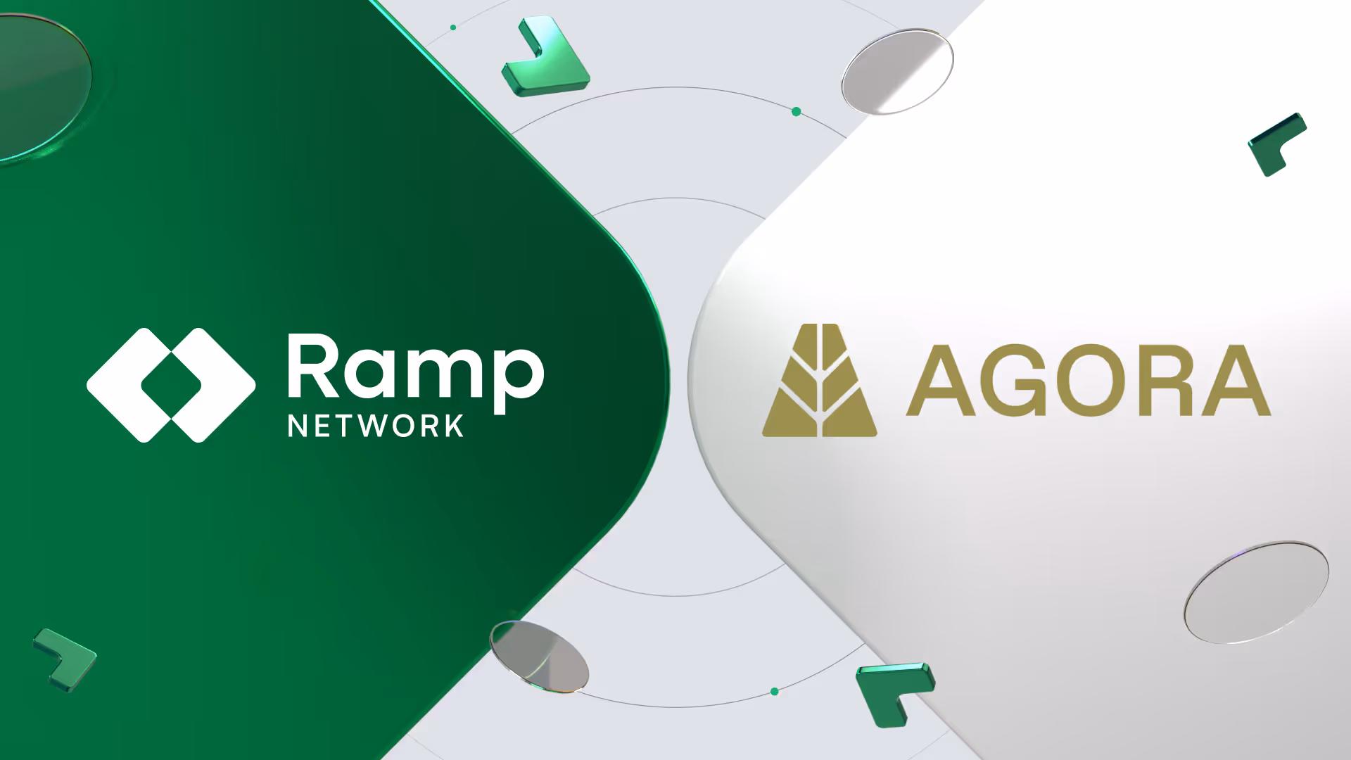 Ramp Network and Agora logos side by side, representing their partnership
