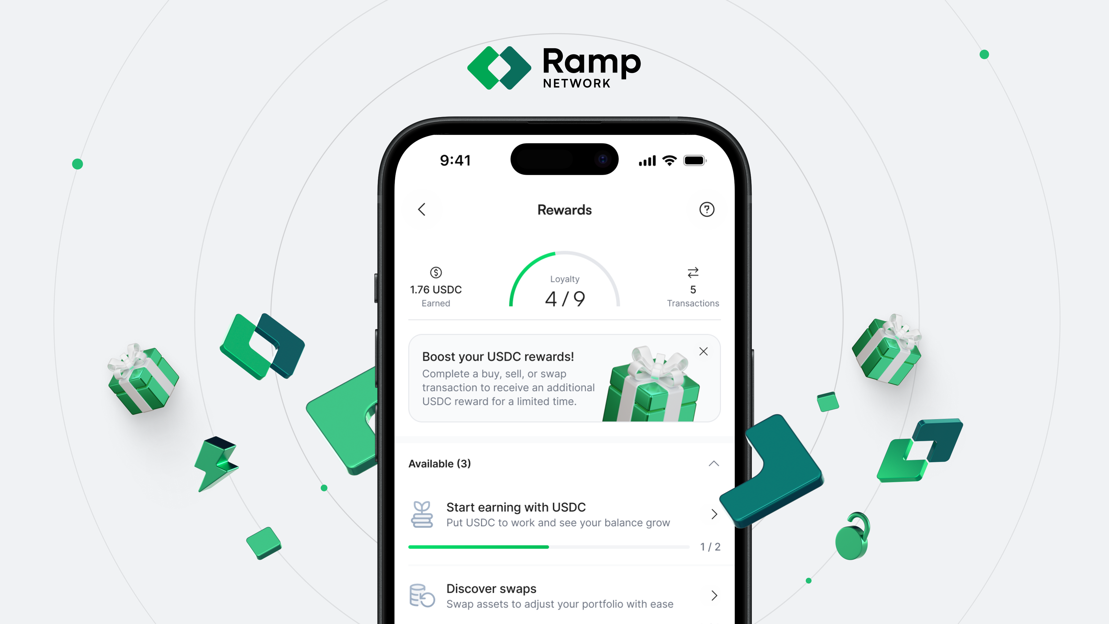 Ramp Network Rewards App Screen
