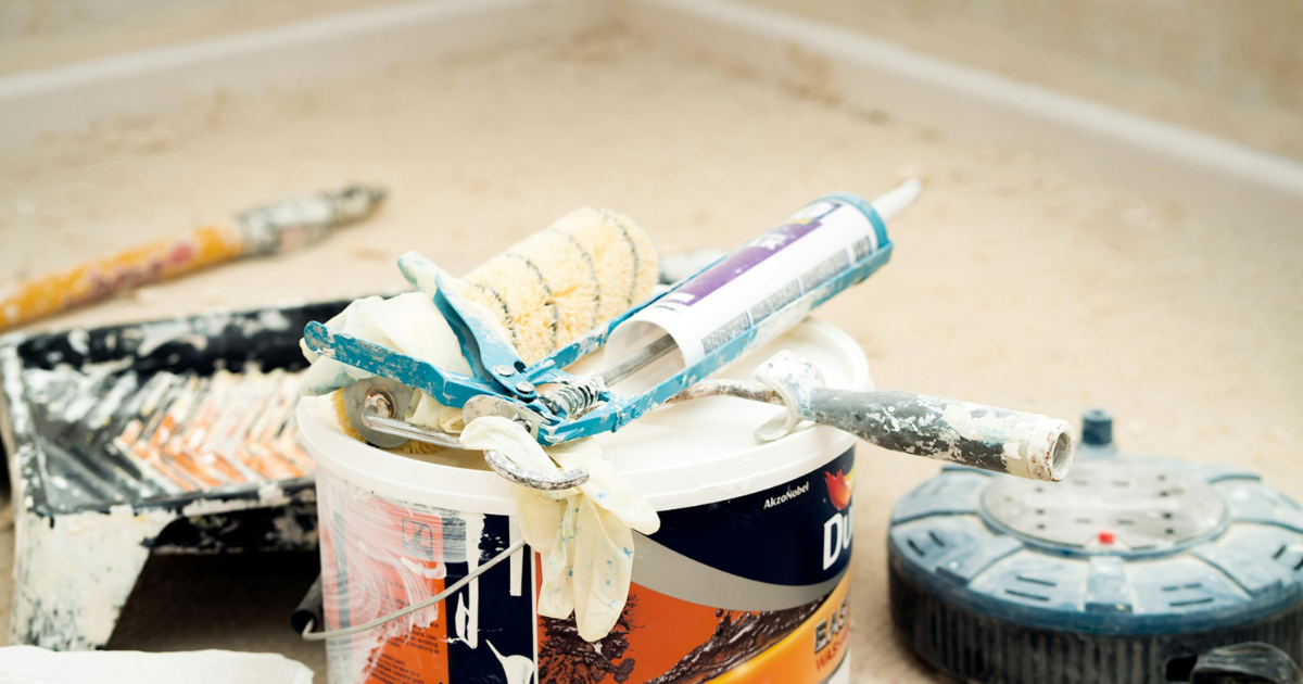 Paint Bucket and Paint Rollers