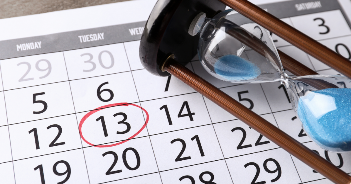Calendar with Date Reminder and Hourglass