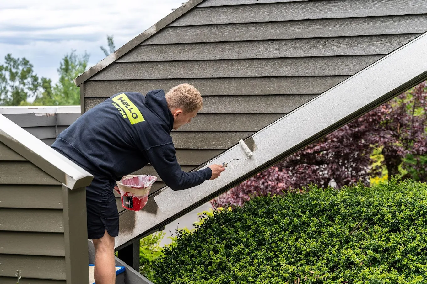 Exterior house painting by a professional contractor