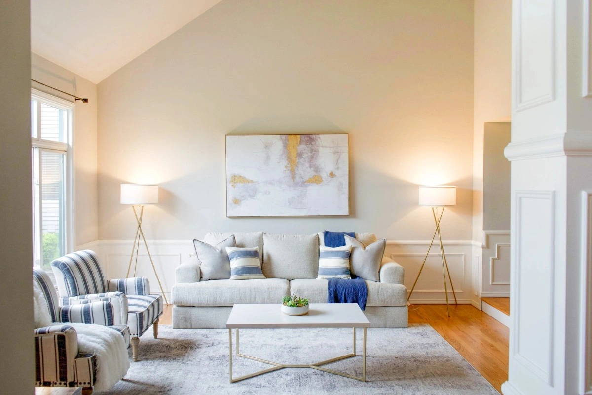 Interior paint color trends Pacific Northwest living room warm neutral