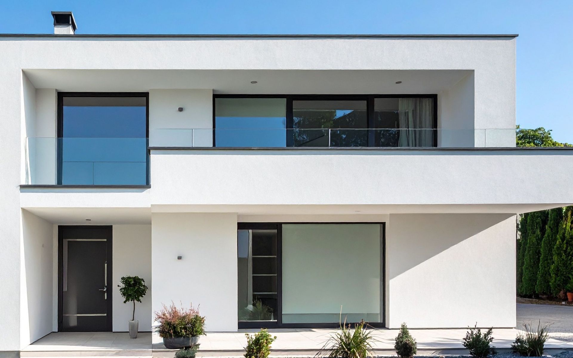 Exterior View of Modern Minimalist House